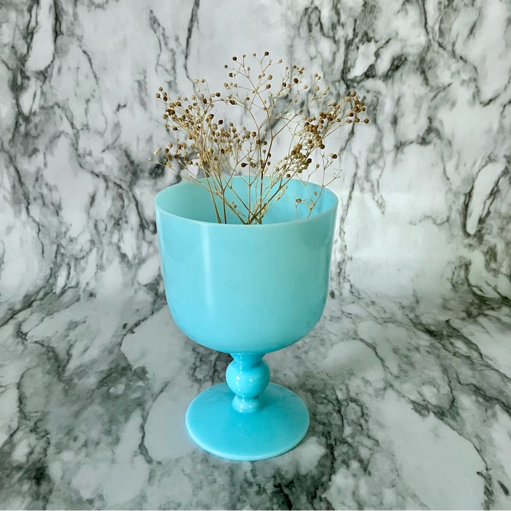 Delicate glass pastel blue goblet
